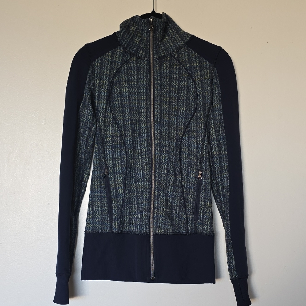 lululemon athletica Navy Blue Multi-Color Full-Zip Asana Jacket